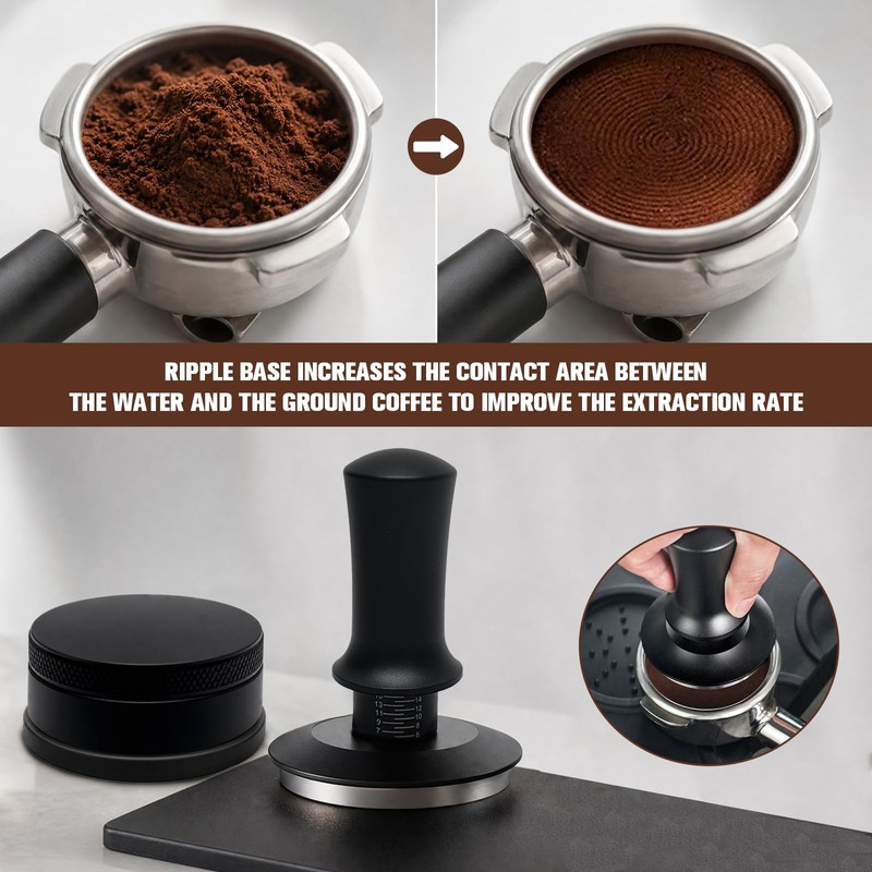 58mm Espresso Accessories Kit, DRAWLIV Espresso Tamper & Coffee Distributor