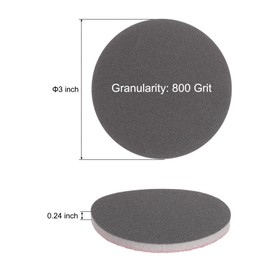 sourcing map 20pcs 800 Grit Sanding Sponge 3 Inch Hook and Loop Sponge Sanding Disc for Orbital Sander, Wet/Dry Use Sponge Buffer for Car Wood Drywall Metal Furniture Polishing