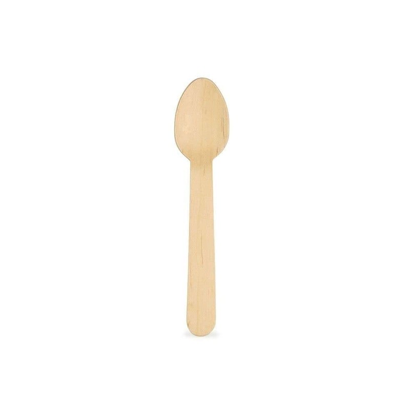 BIOZOYG Environmentally Friendly Disposable Wooden Spoons I Wooden Cutlery Soup