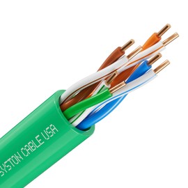 Syston Cable Technology Cat 5e Ethernet Network Cable - 50 FT，350MHz 24AWG Solid Bare Copper Wire Outdoor/Indoor, Bulk No Ends 10 Ft to 1000 Ft Available, Heat Resistant Riser Rated - CMR