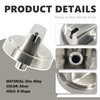 ZNTVW WB03X29300 Stainless Steel Top Surface Burner Knob Replacement for