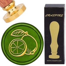 craspire Seal Stamp Made of Lemon Wax Retro Seal Stamp Fruit Summer Removable Brass Head Decorative Stamp with Wooden Handle for Envelopes Greeting Cards Letters Wedding Invitations DIY