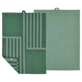 Södahl Pure Linen 100% Linen Tea Towel, 50 x 70 cm, Pack of 2, Pine Green