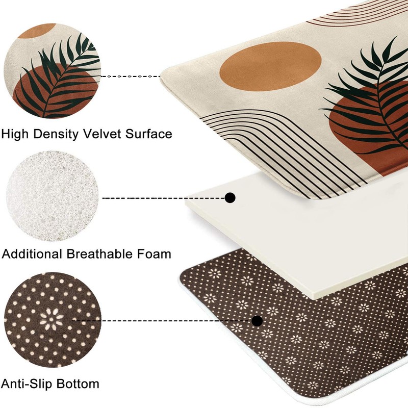 Britimes Boho Mid Century Bathroom Rug Mat Set of 2,