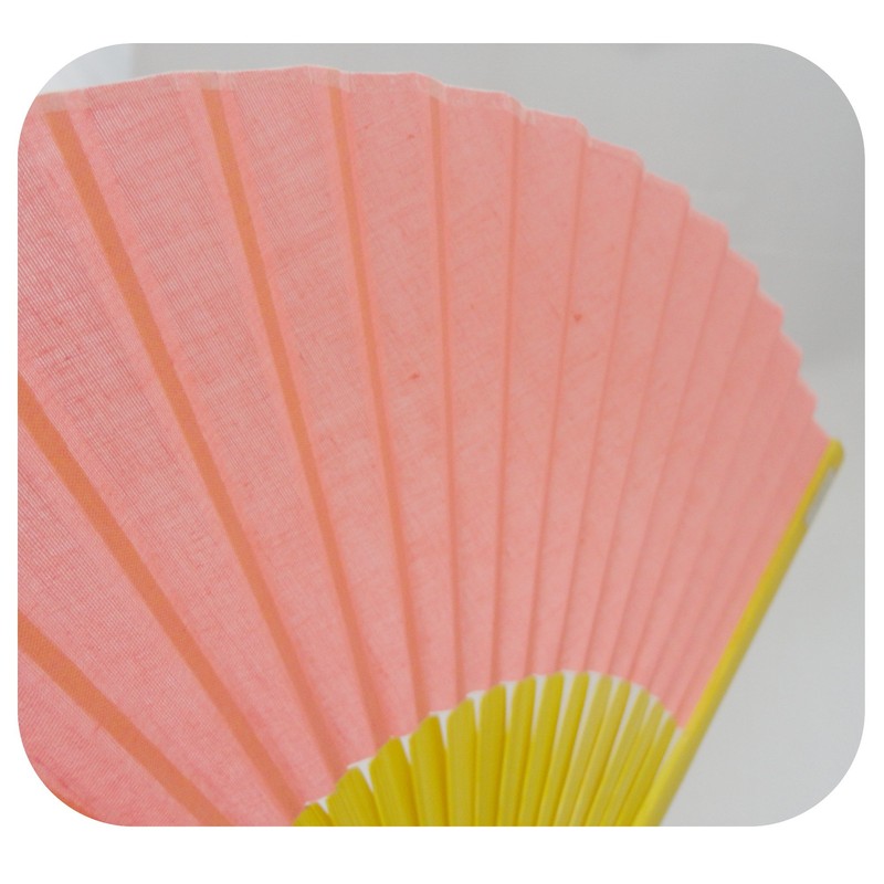 BOUDAI 2-Color Fashion Fan by COLOR Pink x Yellow