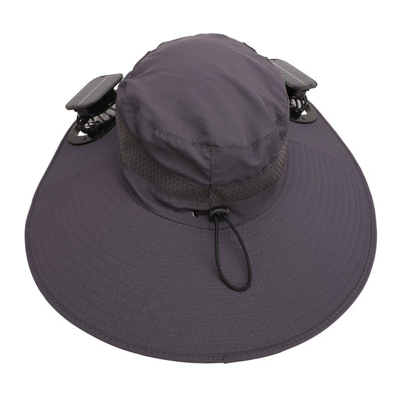 Solar Fan Hat Large Brim Quick Dry Breathable 3 Speeds