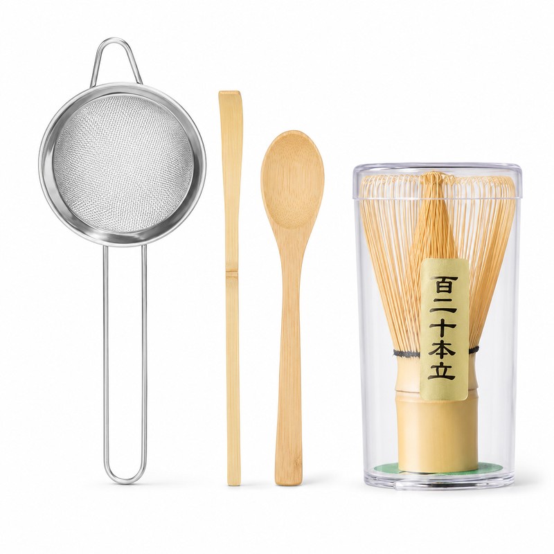 Bamboo Matcha Whisk Set for Tea Making – 4-Piece Chasen