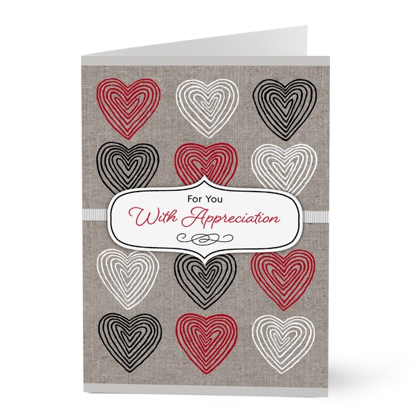 Hallmark Business Valentine's Day Card for Customer Appreciation (Paper Heart Appreciation) (Bulk Greeting Cards) (Linework Hearts, 25 Cards)