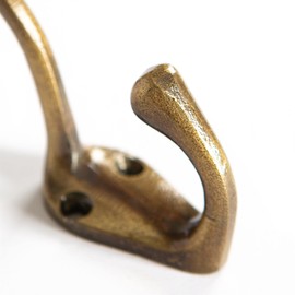 Hammer and Tongs - Narrow Hat & Coat Hook - W25mm x H80mm - Brass