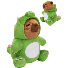 OLAOLA Capybara Stuffed Animal 32cm Plush Toy Pillow with Dinosaur Costume Cute Soft Capybara Plushies Gift for Kids Adults
