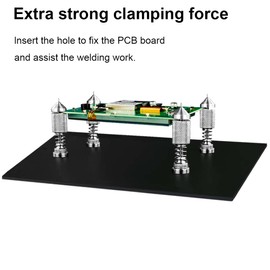 HZY Soldering Helping Hand 4Pcs PCB Circuit Board Holder ESD Safe - Metal Magnetic Fixture Tower Spring Clamp PCB Holder Fixtute for Circuit Boards Repairing Soldering Desoldering Rework,Silver