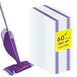 60 Count Wetjet Pads Refills for Swiffer, Disposable Mopping Pad Refills for Swiffer Wet Jet Mops, Thickness&Absorbent Household Cleaning, Multi Surface Floor Mop Pads