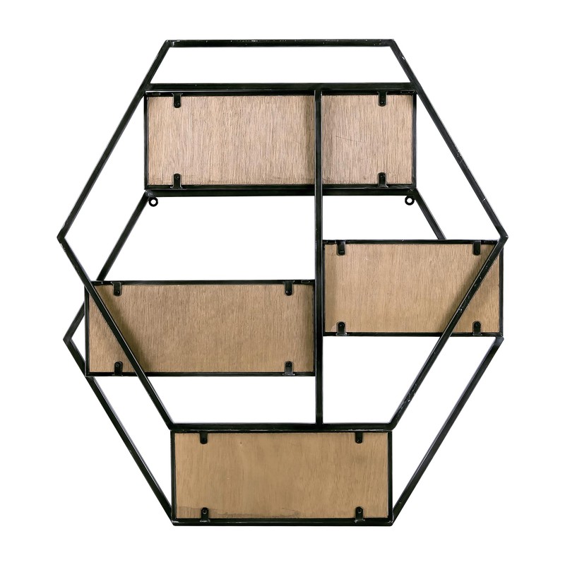 Synovana Industrial Style Round Wall Shelves - 3 Tier Metal