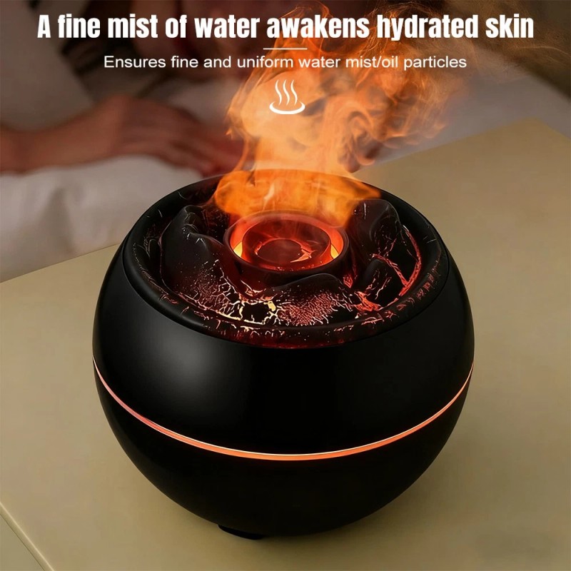 Volcano Fire Flame Essential Oil Diffuser Air Humidifier Aromatherapy 360ml