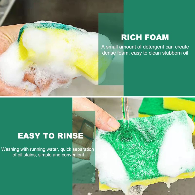 Individually Wrapped Sponges, Kitchen Dishwashing Sponge Bulk, Non Scratch Dishes