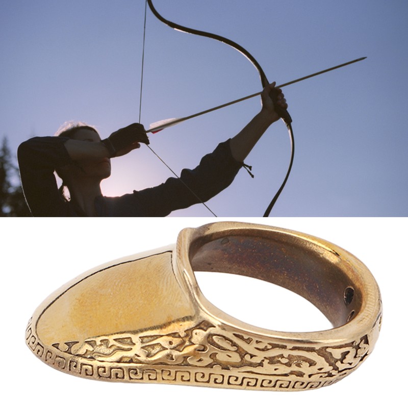 Archery Thumb Rings Good Protection Engraving Pattern Brass Finger Protector