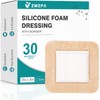 Silicone Foam Dressing 3x3 Gentle Border, Super Absorbent Wound Dressing,