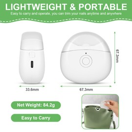 LOPHE Electric Nail Clippers, Nail Trimmer with 2 Speeds, Automatic Electric Nail Cutter with Light, Baby Nail Trimmer for Children, Adults, Seniors (Grey/White)