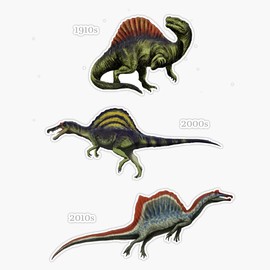 Spinosaurus Over The Years. Evolution. Retro Dinosaur Bumper Sticker Window Vinyl Decal 5"
