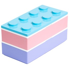 padou Trio Block Bento Box (Sky Blue) 16.9 fl oz (480 ml), 2-Tier Lunch Box, Slim, Kindergarten Entrance and Excursions, Includes Chopsticks, Includes Lunch Belt, Made in Japan (H x W x H): Approx.