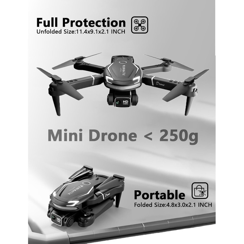 FLYVISTA Cool Mini Drone with Camera for Kids Adults Beginners,