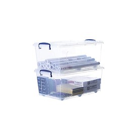 Superio Storage Containers With Wheels (2 Pack), Stackable Large Storage Containers With Lids, Durable Latches (32 Qt)