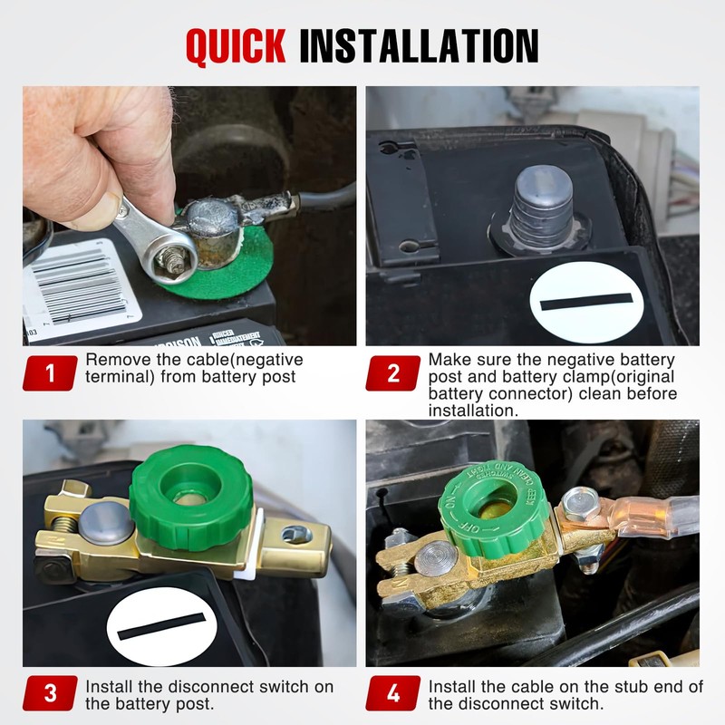 Nilight Top Post Battery Switch Heavy Duty 12DVC 125A Negative