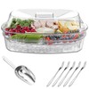 Newbro Chilled Veggie Tray with Lid, Shrimp Cocktail Serving Dishes