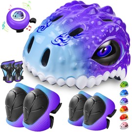 Safuty1st Toddler/Kids Bike Helmet Set for Boys Girls 3D Adjustable Kids Helmet Protective Gear Set Knee Elbow Wrist Pads and Multi-Sports Skateboard Scooter Cycling Roller Balance Bike