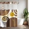 Boho Mid Century Modern Hookless Shower Curtain with Snap in