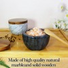 salomayes Large Marble Salt Cellar With Lid, Salt Box Spice