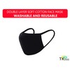 Black Face Mask Soft Cotton Comfortable Washable Reusable Breathable Stretchable
