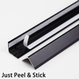 Trimold Aluminum Peel and Stick L Molding Corner Guards with 90° Angle for Wall Door Frame Cabinet Baseboard Protection and Decoration, 51.2in x 0.8in (3Pcs)