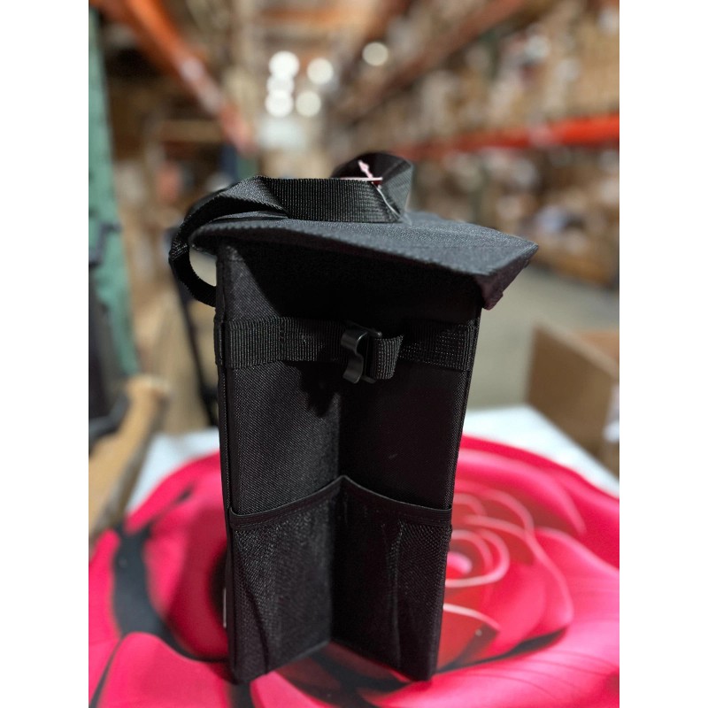 Lusso Black Car Trash Can, 3.5 Gallon, Manual-Lift Opening Mechanism,
