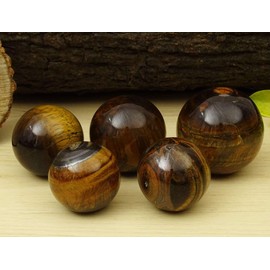 Reikiera Tigers Eye Sphere Stone Ball With Ring Stand Aura Balancing Metaphysical Crystal Reiki Healing- Choose Size