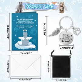DPKOW Pet Sympathy Card Loss of Cat Memorial Gifts, Thinking of You Card Gifts Sorry for Your Loss Card Condolences Bereavement Card Keyring Sympathy Gifts Pet Cat Memorial Card Keyring Keychain