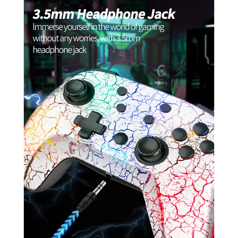 2 Pack Wireless Switch Controller, Compatible with Switch/Switch Lite/OLED/PC, 1000mAh