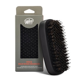 Wet Brush Wet Brush Shine Enhancer Hair Brush with IntelliFlex Bristles, Short Hair & Beard Brush for Men, Detangling Boar Hair Brush, Soft & Shiny Strands, Palm Brush for Easy Styling, Black