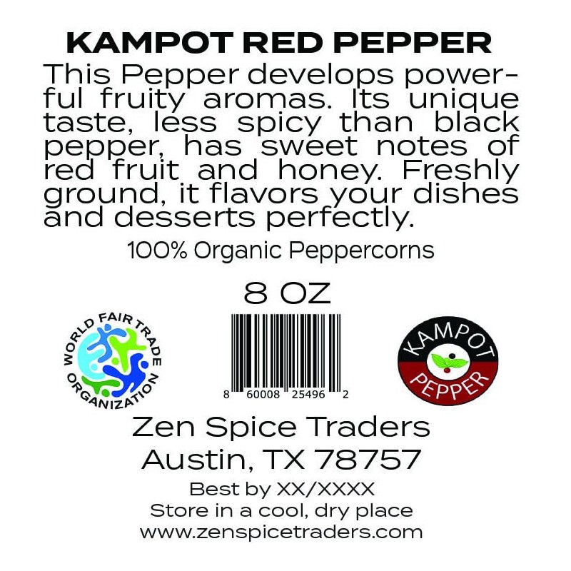 Organic Kampot Red Peppercorns | Zen Spice Traders | 8