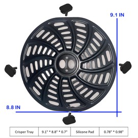 6QT Nonstick Replacement Crisper Tray for Gourmia GAF698 GAF686 Air Fryer, Air Fryer Accessories Grill Plate, Dishwasher Safe (Gourmia 6QT)