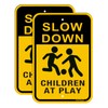 PHTTULE Slow Down Sign Children at Play Sign 2-Pack, 18"