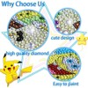 PERFECTSIGHT Cute 5D Diamond Art Kits with Wooden Frame, Kawaii