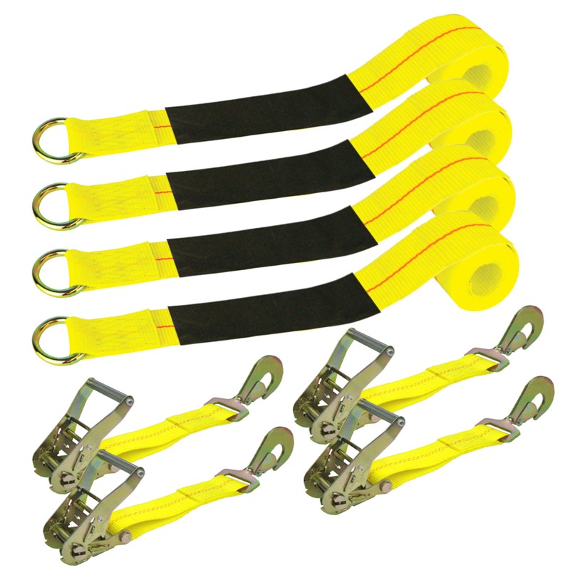 VULCAN Economy Car Tie Down Kit with 4 Lasso Straps,