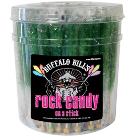 Buffalo Bills Apple (Dark Green) Rock Candy On A Stick (36-ct tub rock candy crystal sticks)