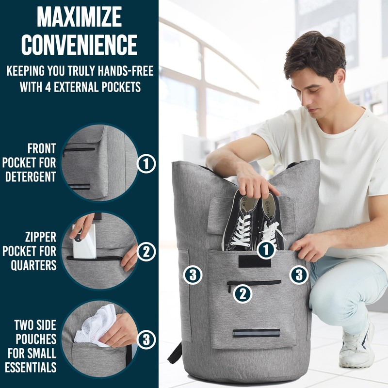 Laundry Bag Extra Large 115L，Laundry Backpack with Shoulder Straps，Sturdy Travel