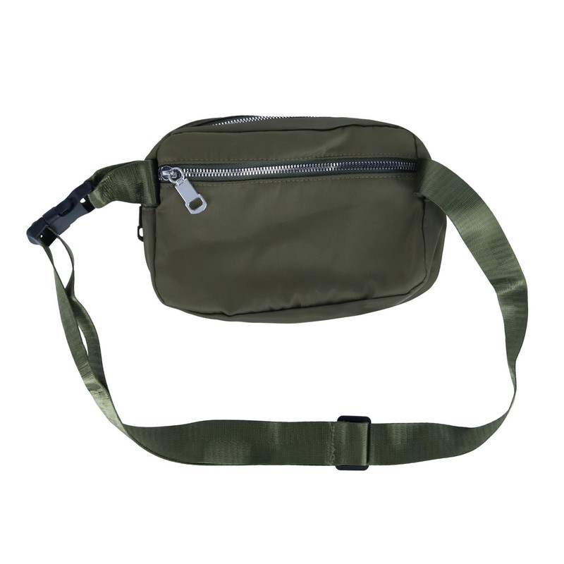 CTM Nylon Rectangle Belt Bag, Olive