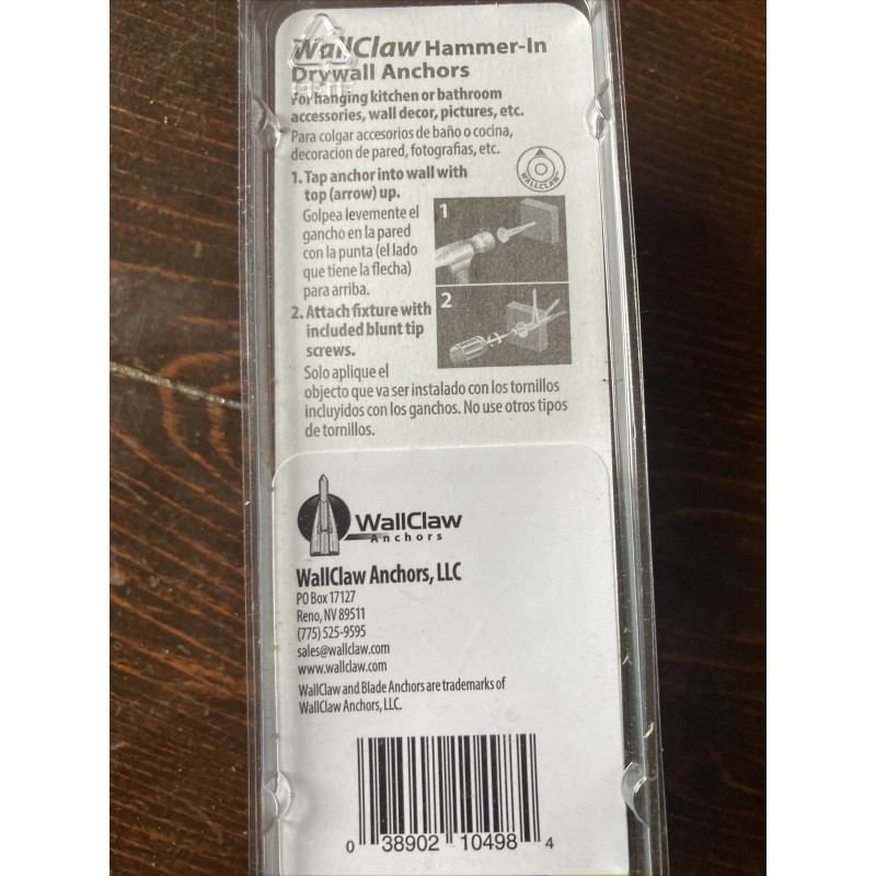 WallClaw Drywall Anchors with Screws 4 Sets No Drilling #376381