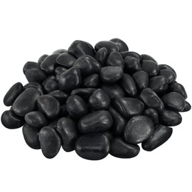 VINICS 1-2 Inch Black Pebbles for Plants, 2 lbs River Rocks Decorative Black Stones, Ideal for Fish Tank, Vases, Crafting, Home Decor and Garden Landscaping Rocks