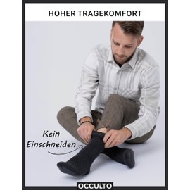 Occulto Men's & Women's Bamboo Winter Socks Pack of 5 (Model: Mika), black