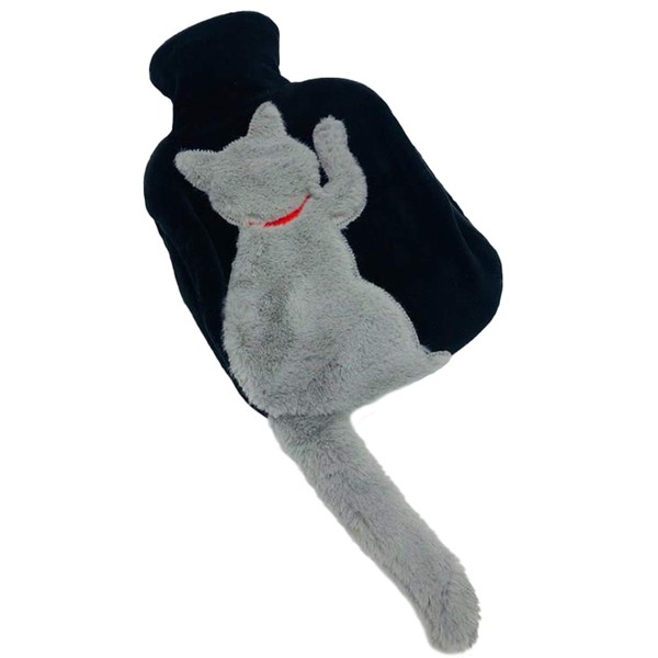 SLDHFE Hot Water Bottle with Plush Cover, Cute Cat Soft